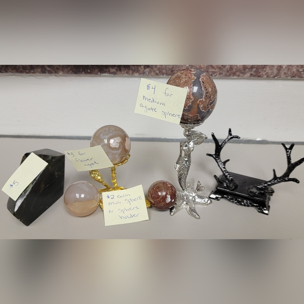 Crystal spheres, holder, freedom